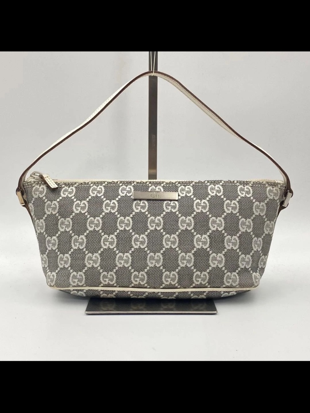 Gucci Beige Monogram Canvas Shoulder Bag
